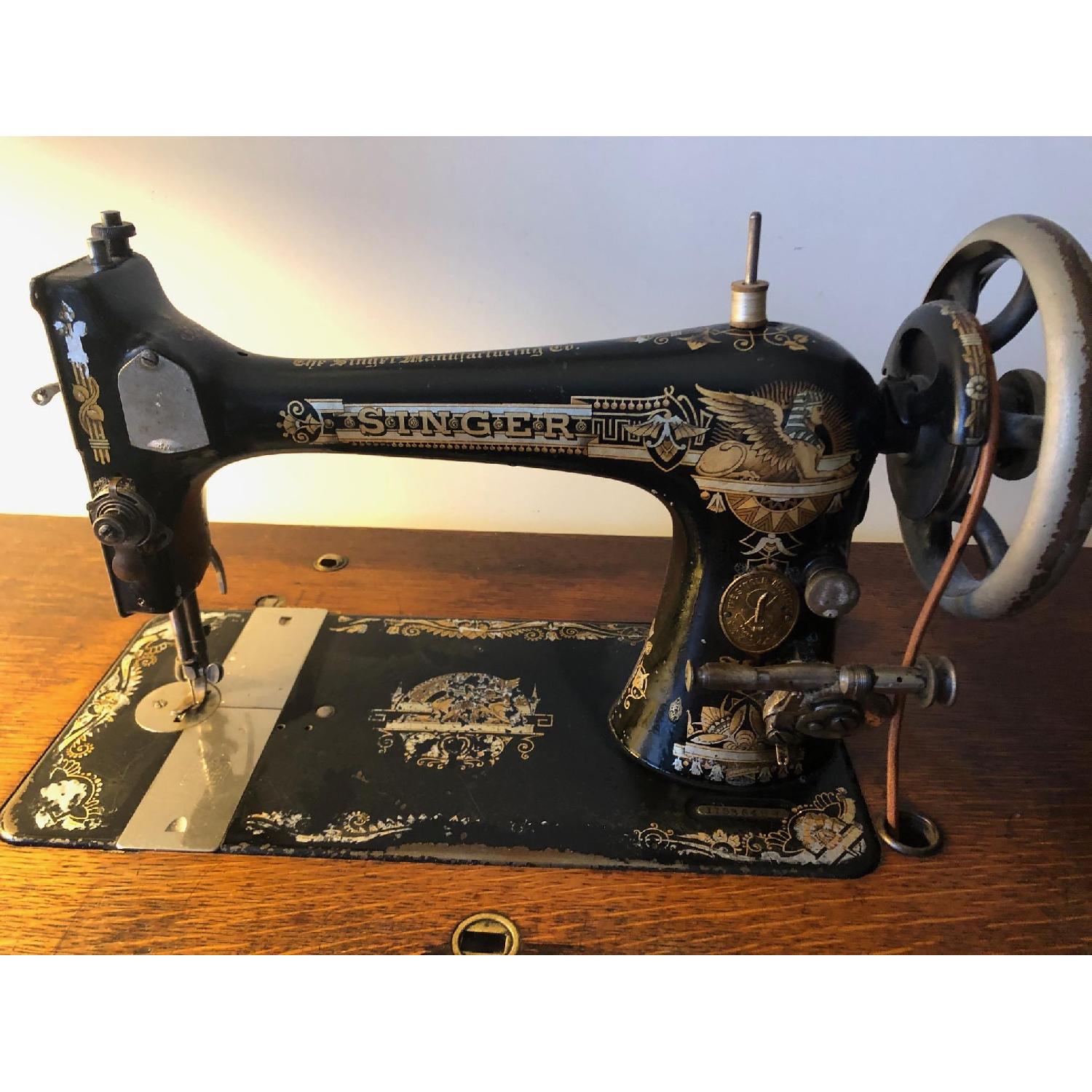 Antique Treadle Singer Sewing Machine Table - image-1