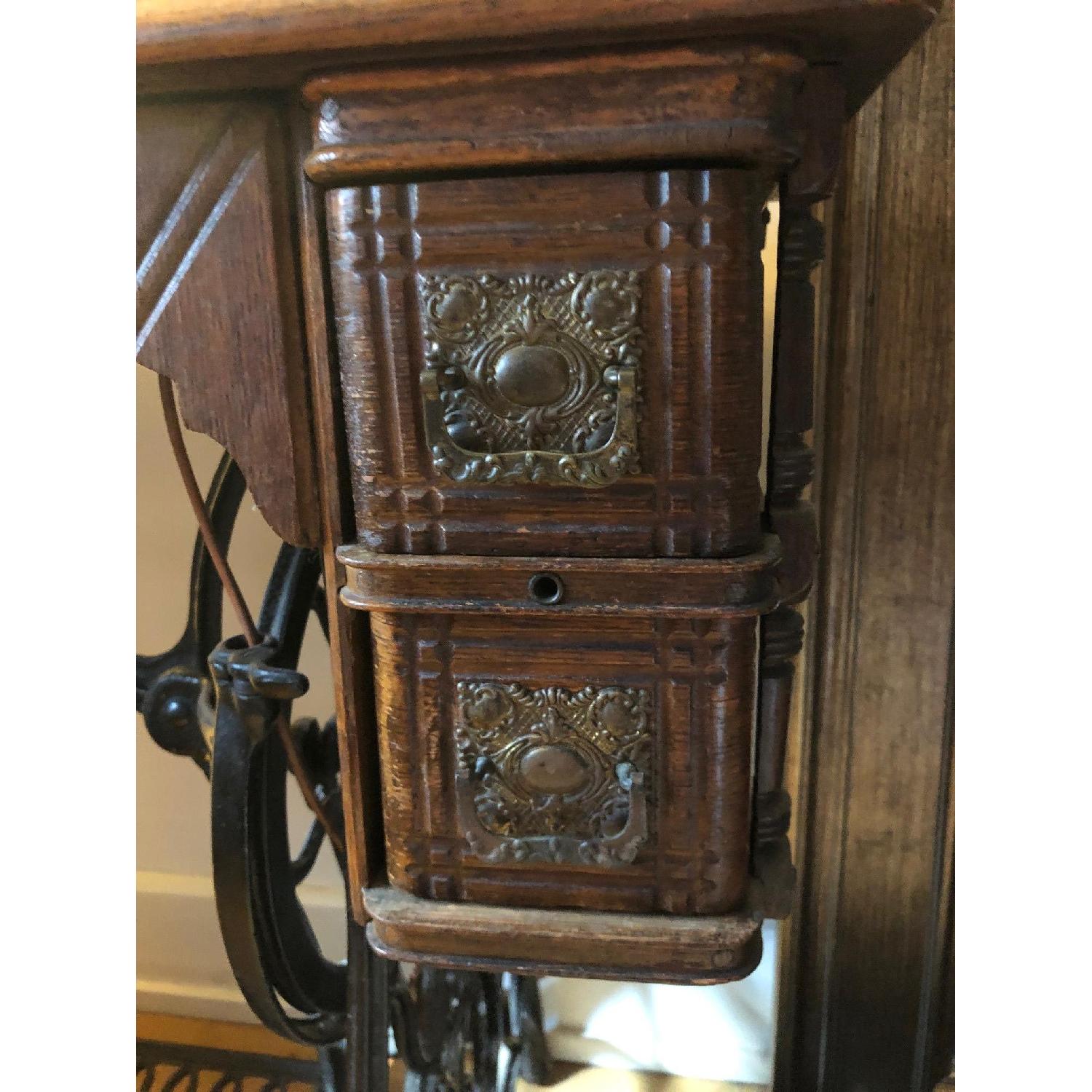 Antique Treadle Singer Sewing Machine Table - image-3