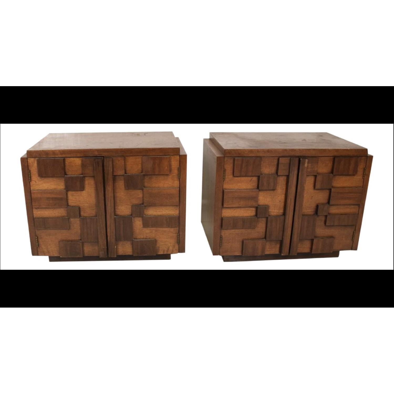 Lane Mid Century Brutalist Nightstands - image-2