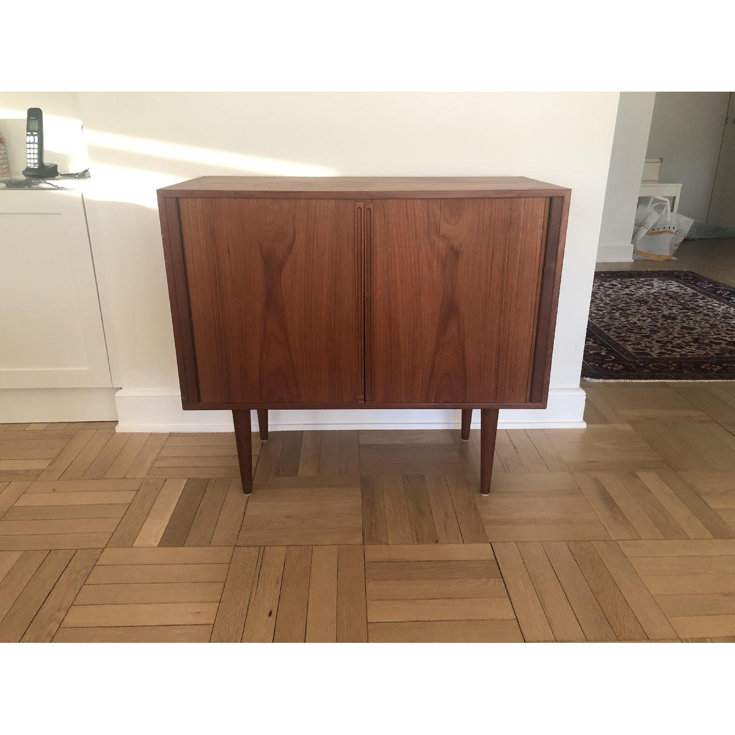 Mid Century Modern Record Storage w/ Sliding Accordion Doors - image-6