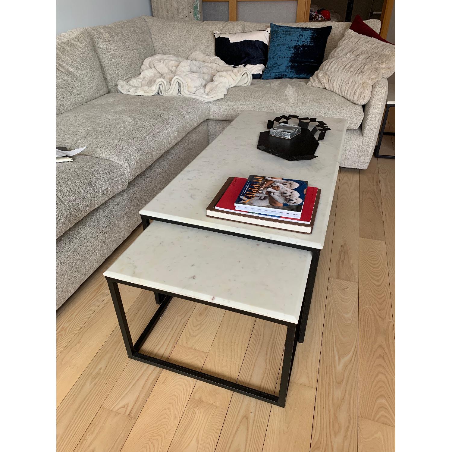 Wisteria Marble 3 Piece Nesting Coffee Tables - image-1