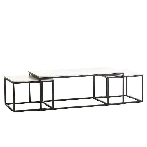 Used Wisteria Marble 3 Piece Nesting Coffee Tables for sale on AptDeco