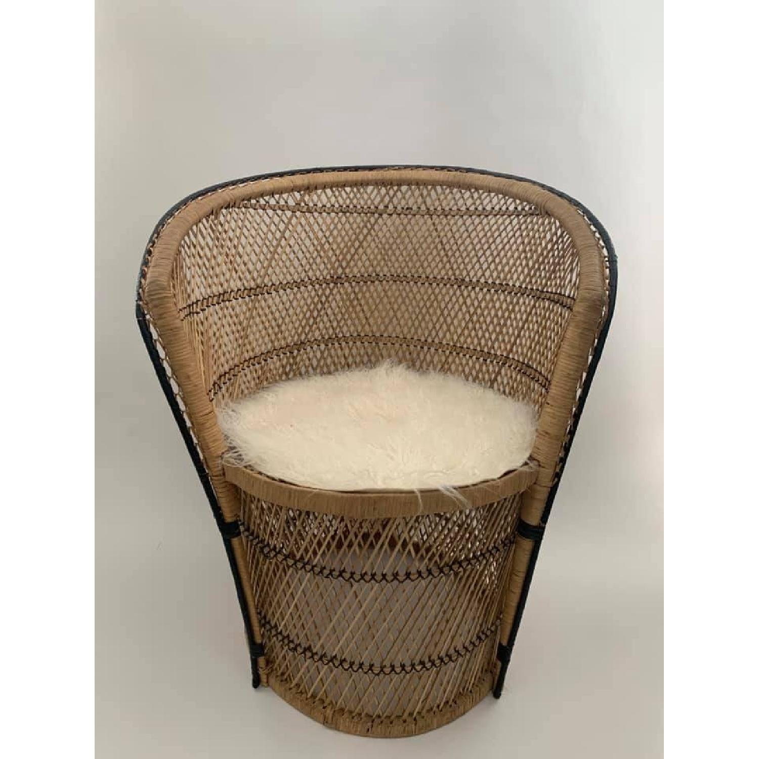 Vintage Boho Wicker/Rattan Peacock Chair - image-1