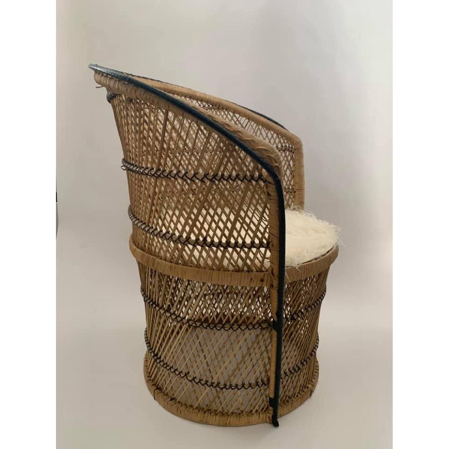 Vintage Boho Wicker/Rattan Peacock Chair - image-3