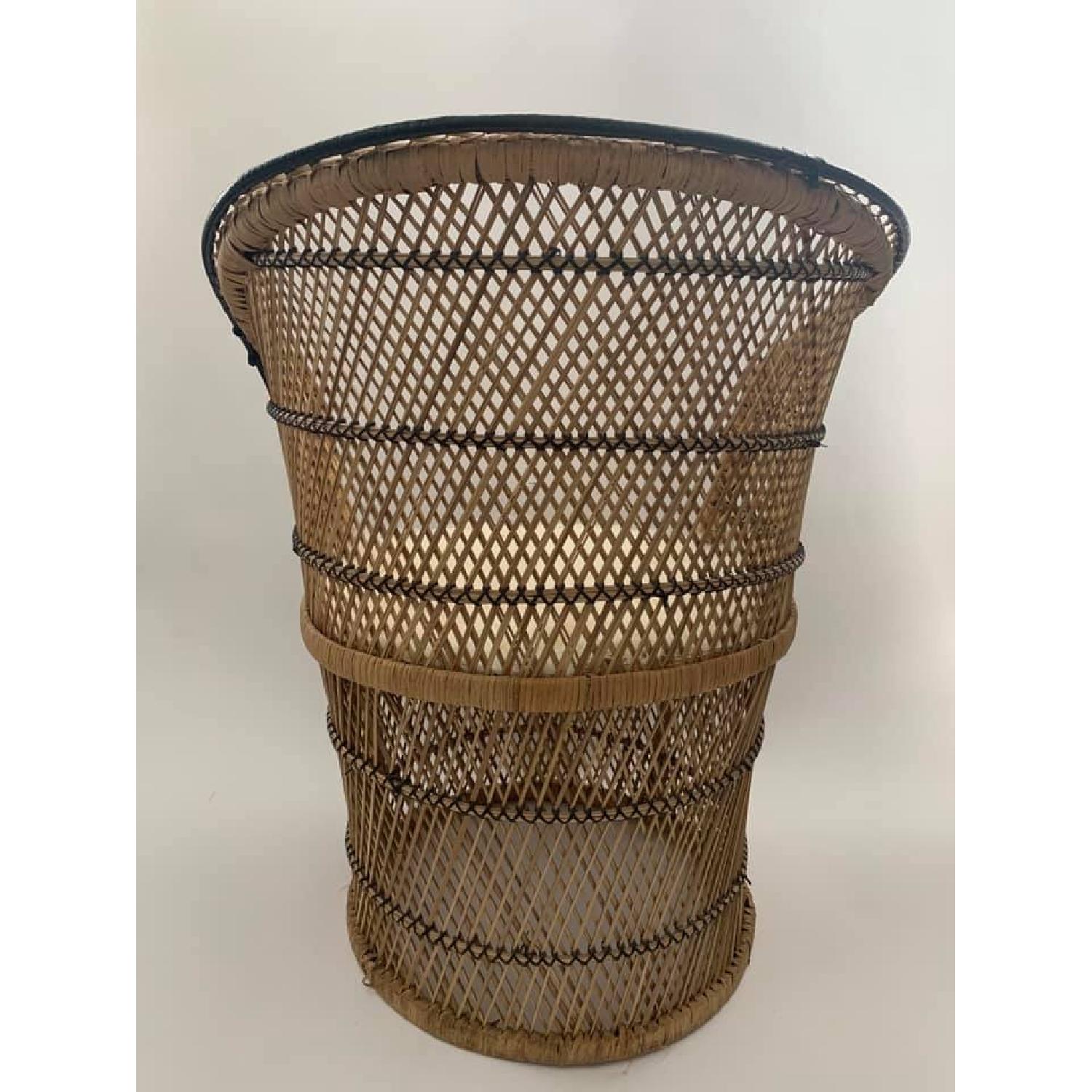 Vintage Boho Wicker/Rattan Peacock Chair - image-4