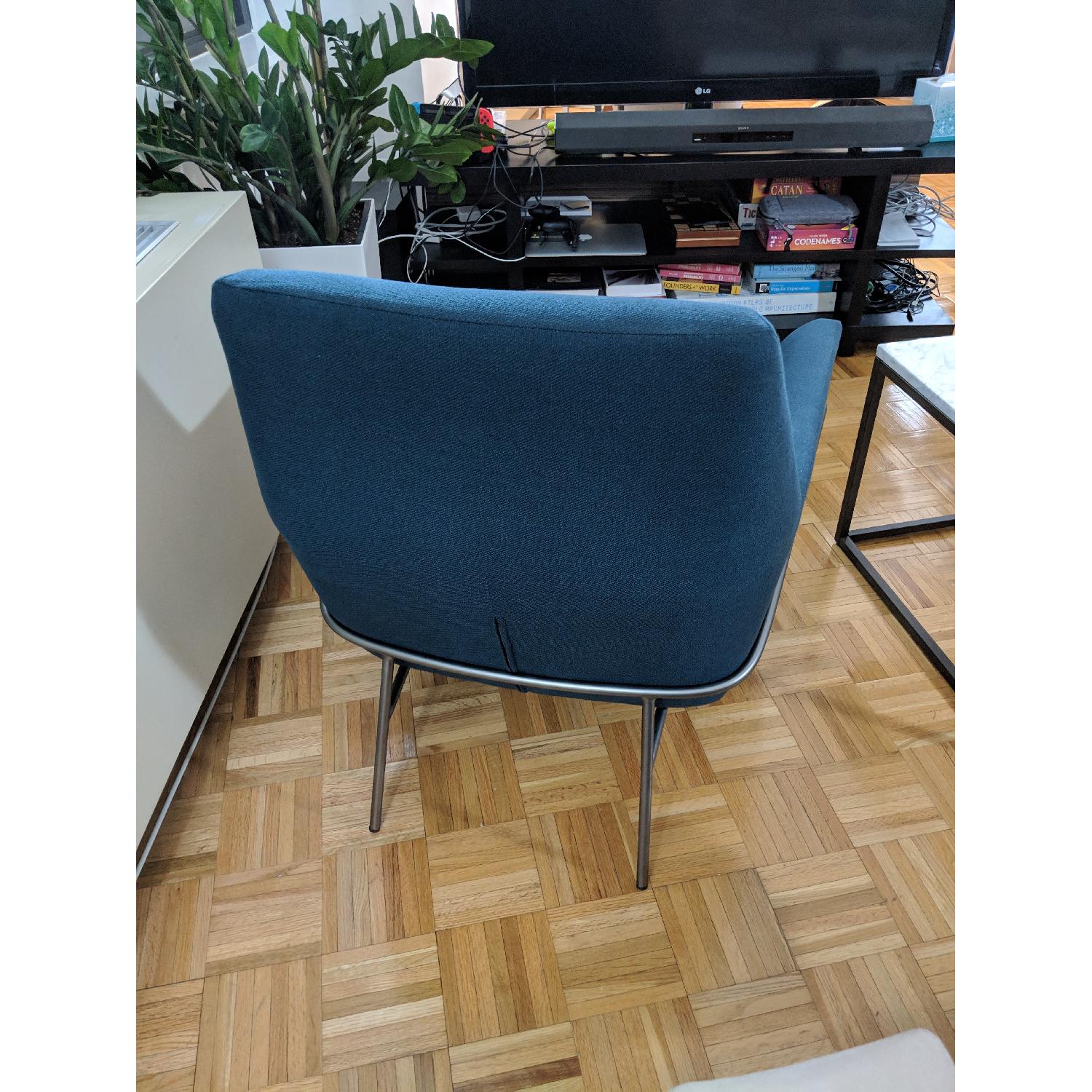 West Elm Lucas Wire Base Chair in Twill Regal Blue - image-4