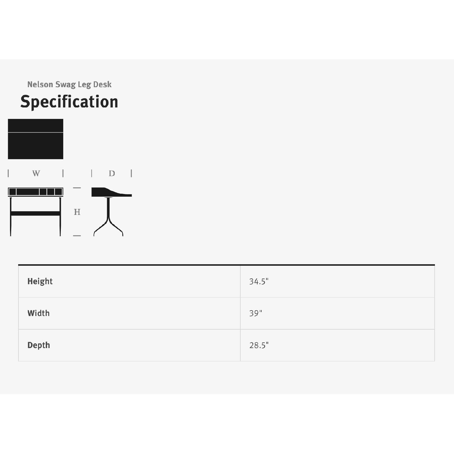 Herman Miller George Nelson Swag Leg Desk - image-4