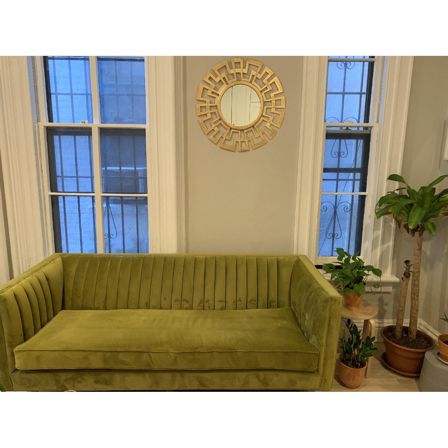 JoyBird Chelsea Apartment Sofa in Royal Apple Green - image-2