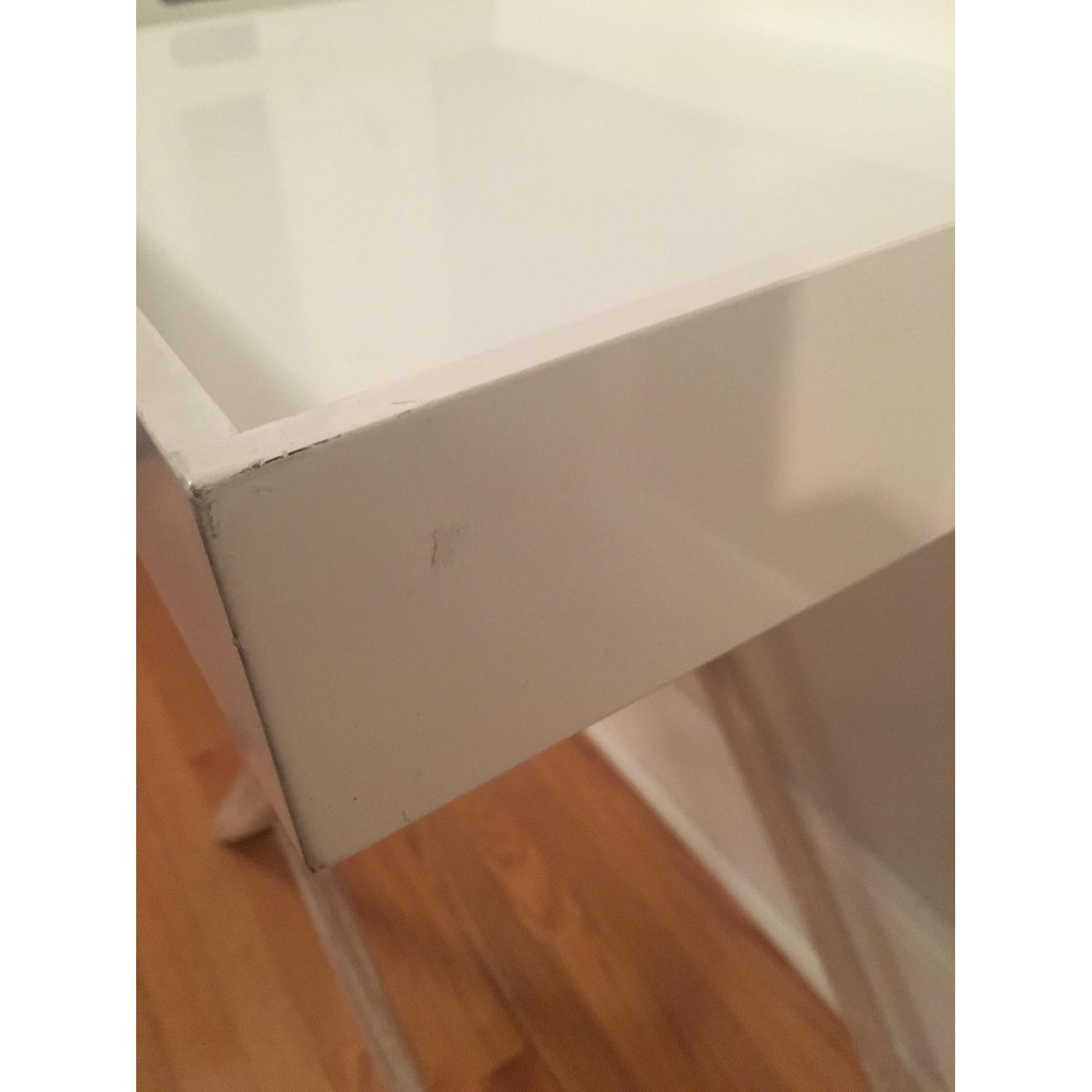 West Elm Butler Tray Table in White Lacquer & White Wood - image-4