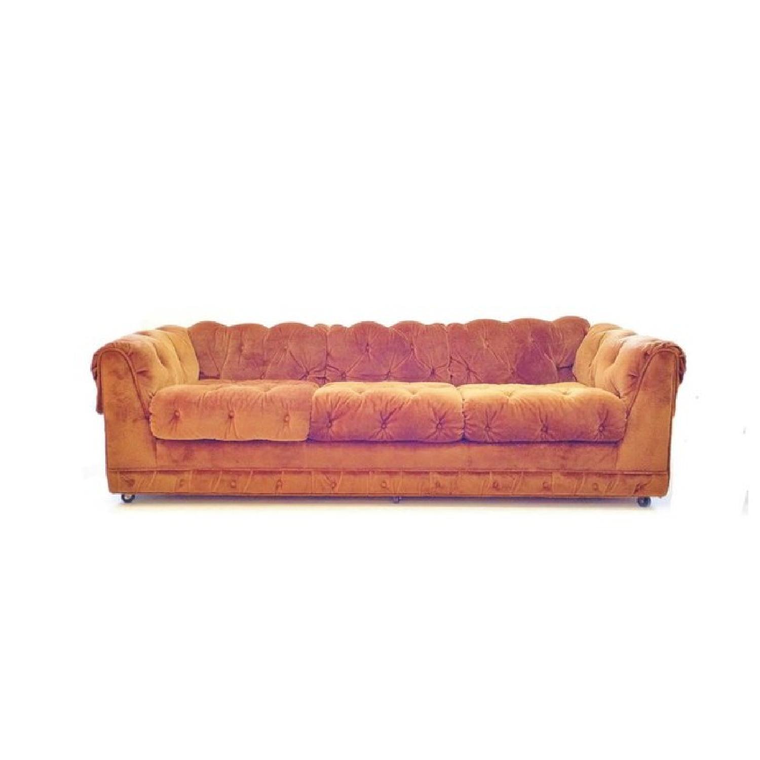 Vintage Velour Chesterfield Sofa - image-3