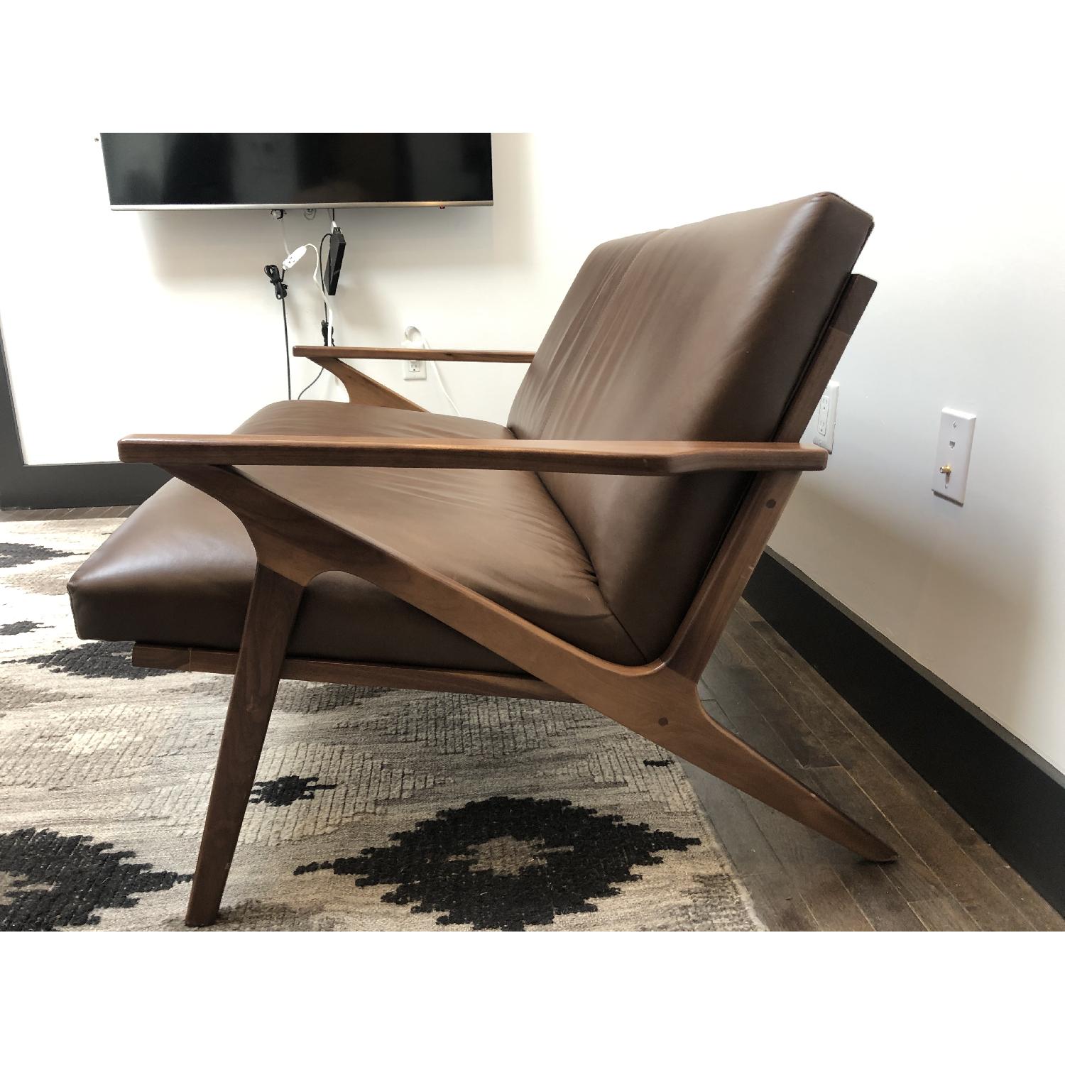 Crate & Barrel Cavett Leather Loveseat - image-3