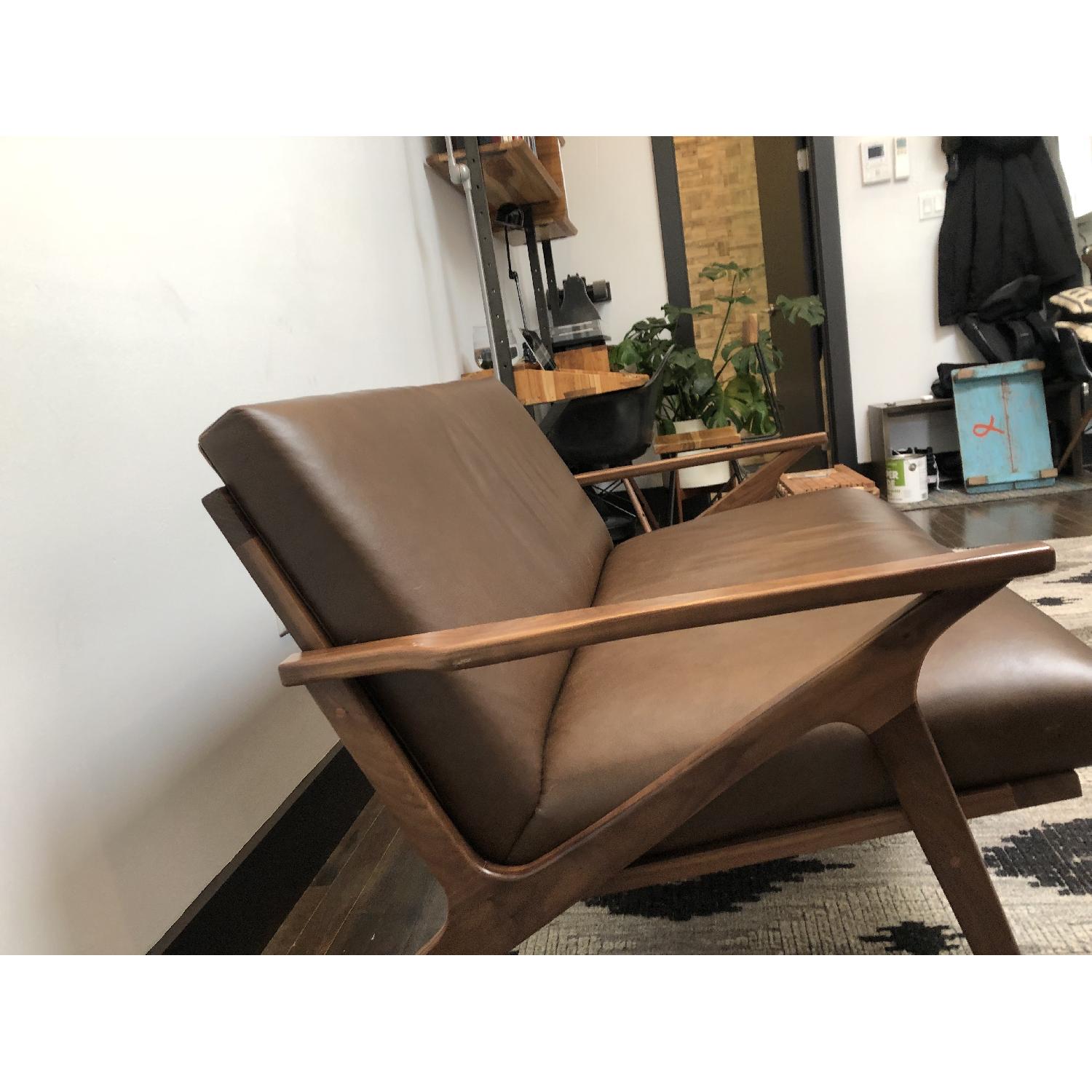 Crate & Barrel Cavett Leather Loveseat - image-4