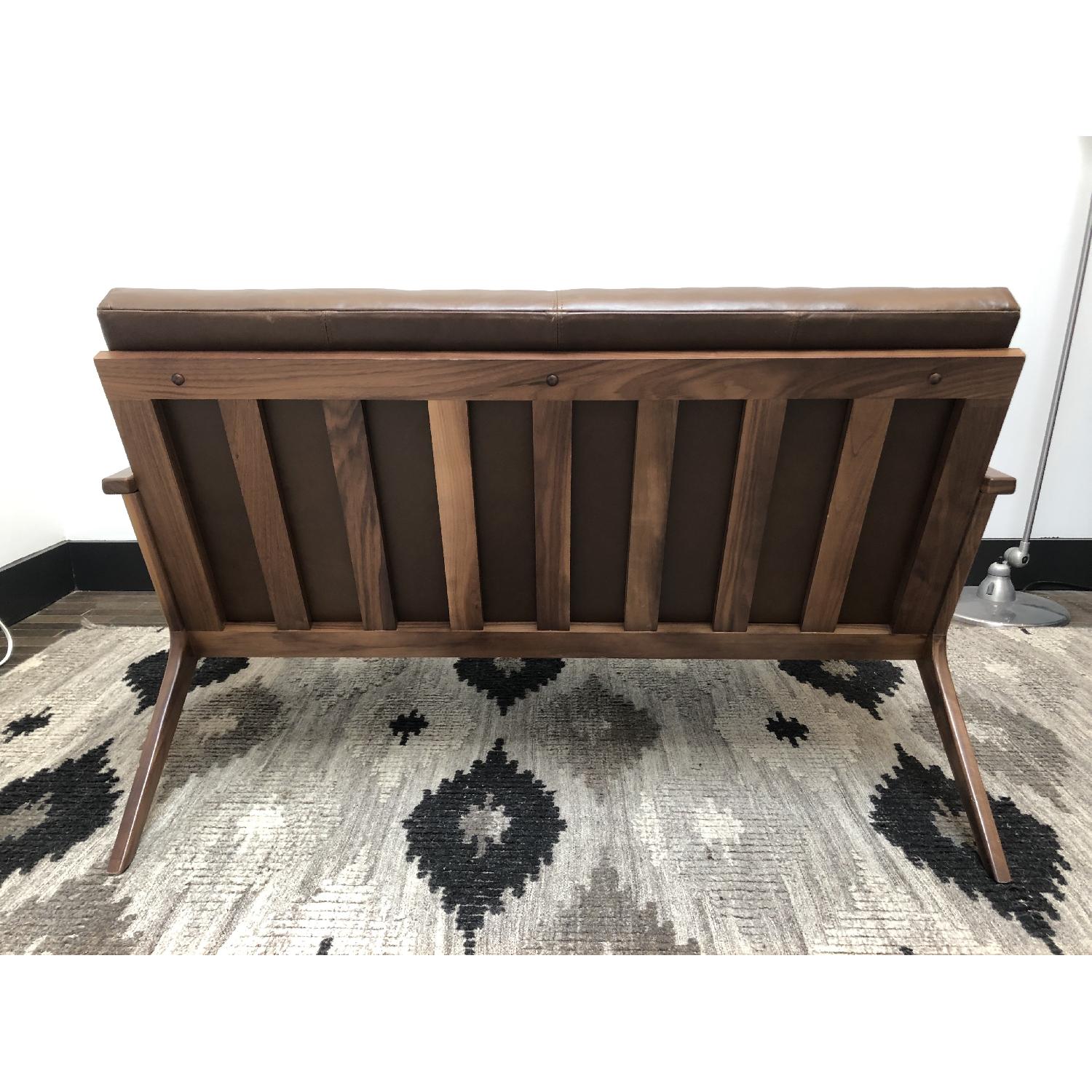 Crate & Barrel Cavett Leather Loveseat - image-5