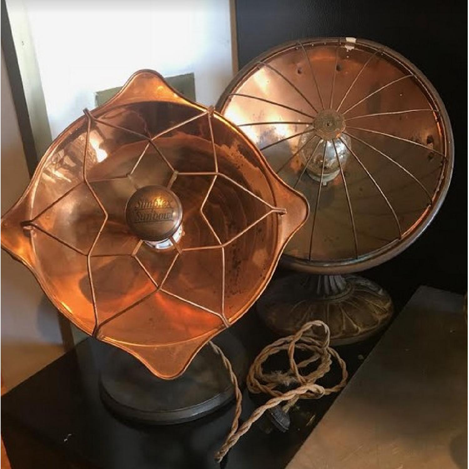 Vintage Lamp Heaters in Gold Copper Tone - image-5