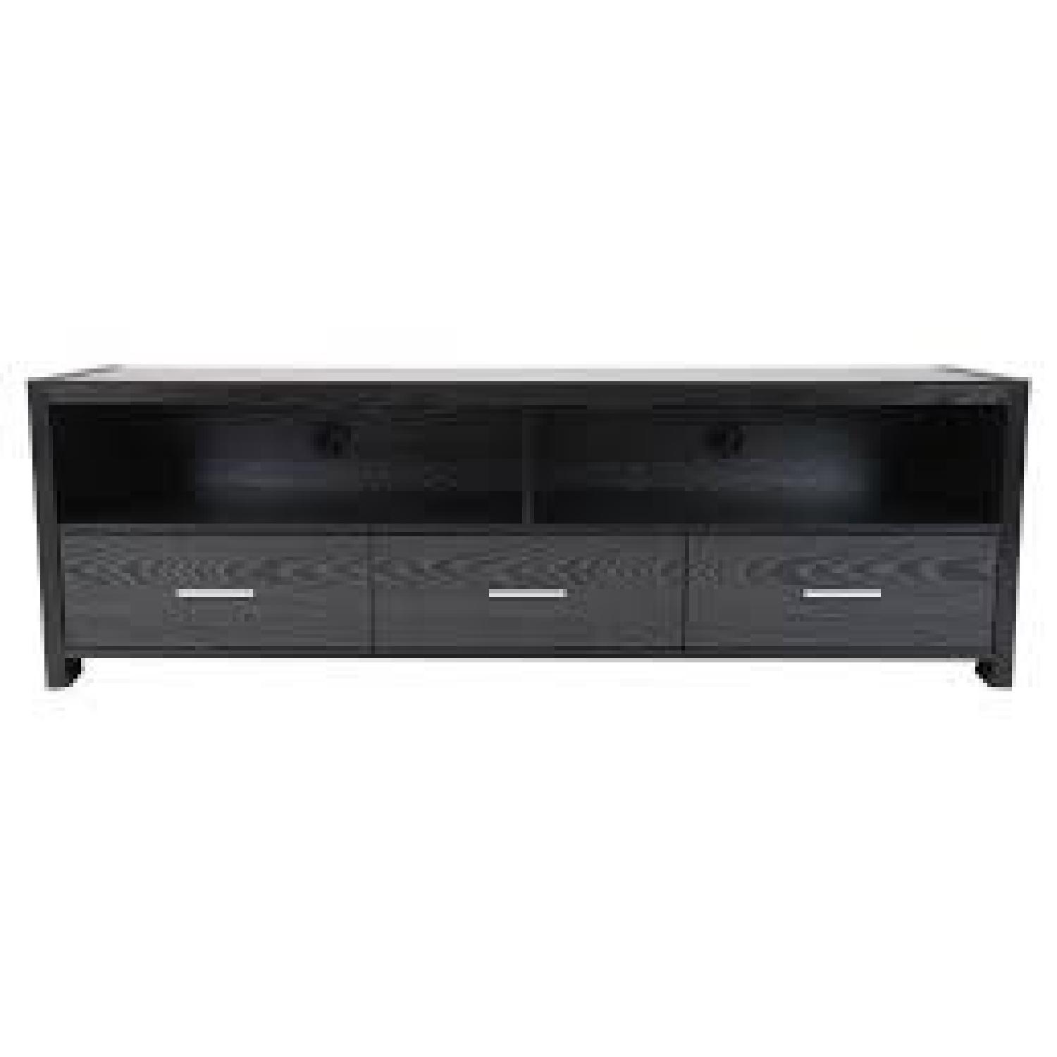 Black Oak TV Console w/ 3 Drawers AptDeco