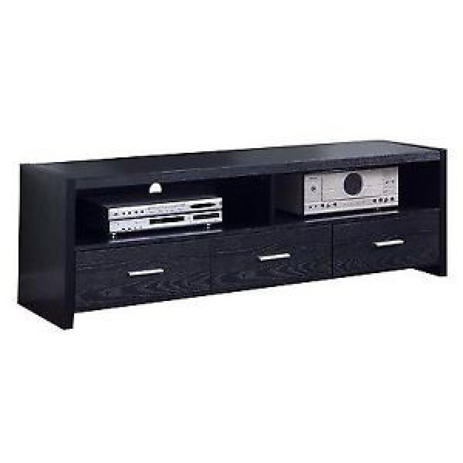 Black Oak TV Console w/ 3 Drawers AptDeco