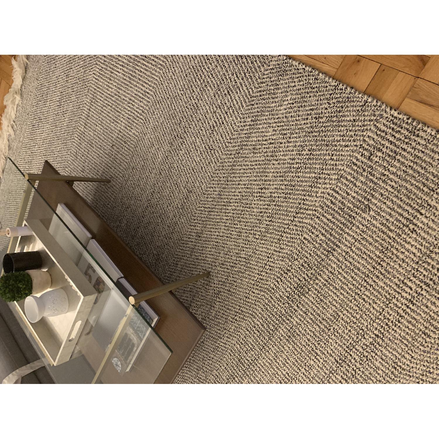 West Elm Tweed Flatweave Dhurrie Rug in Black & White - image-2