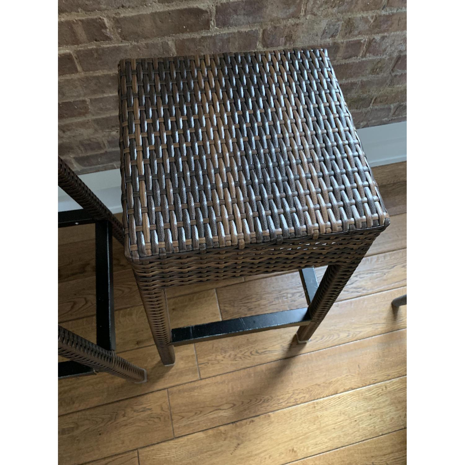 Wicker & Wood Bar Stools - image-3