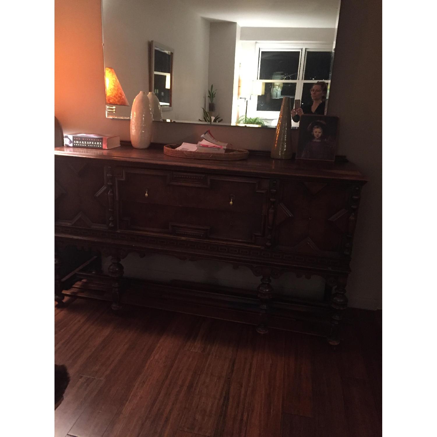 Vintage Handcrafted 1950's Wood Buffet Table - image-2