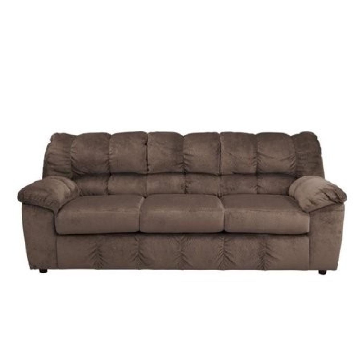 Ashley Brown Microsuede 3-Seater Sofa - image-0