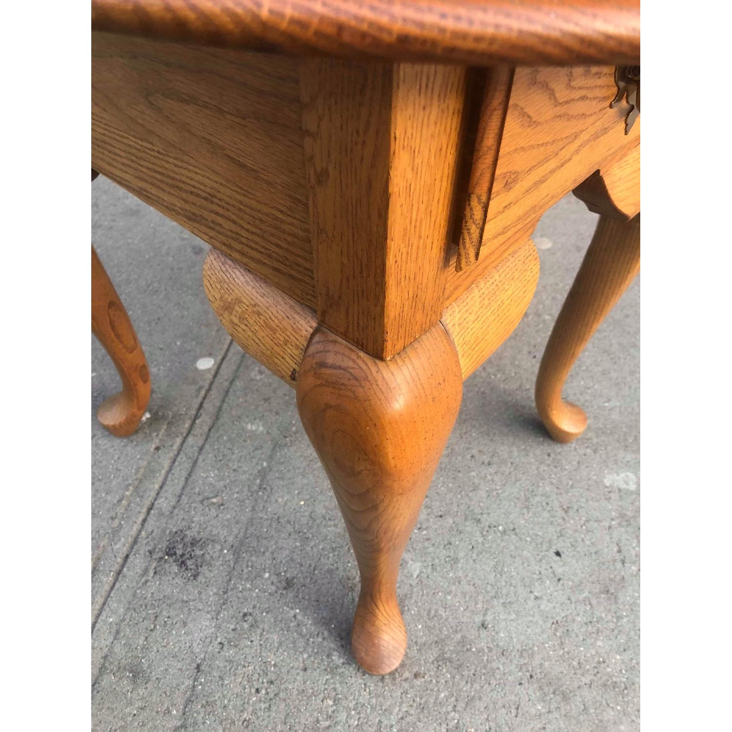 Broyhill Furniture Oval Solid Wood Side Table w/ Drawer - image-2