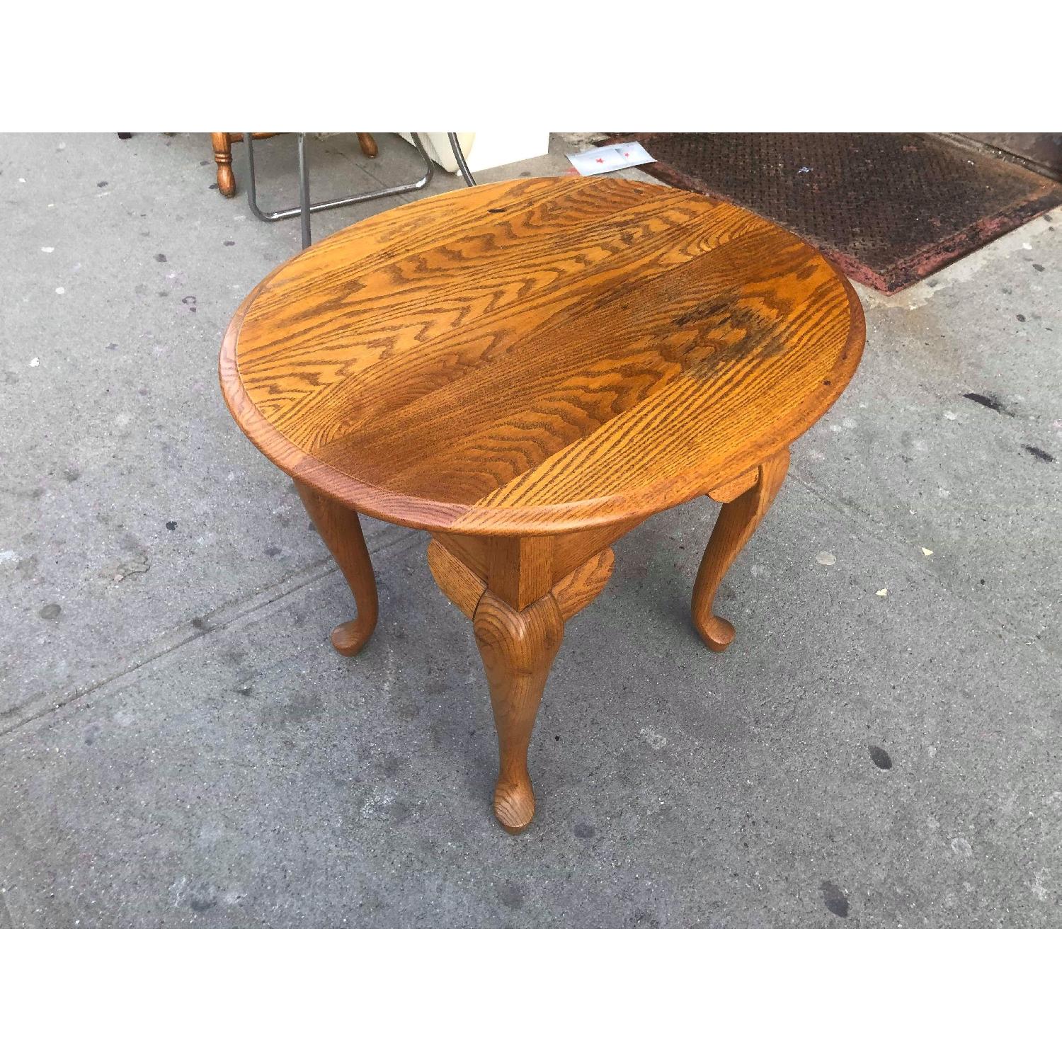 Broyhill Furniture Oval Solid Wood Side Table w/ Drawer - image-7