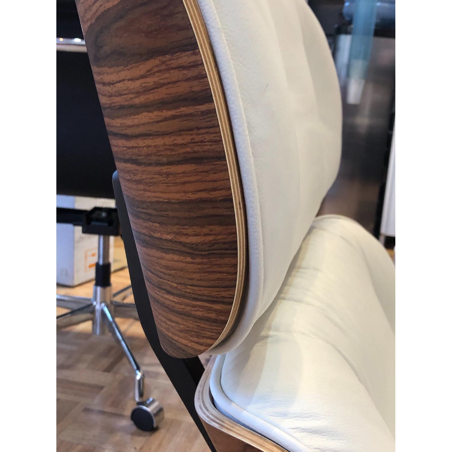 Manhattan Home Eames White Lounge Chair Replica & Ottoman - image-2