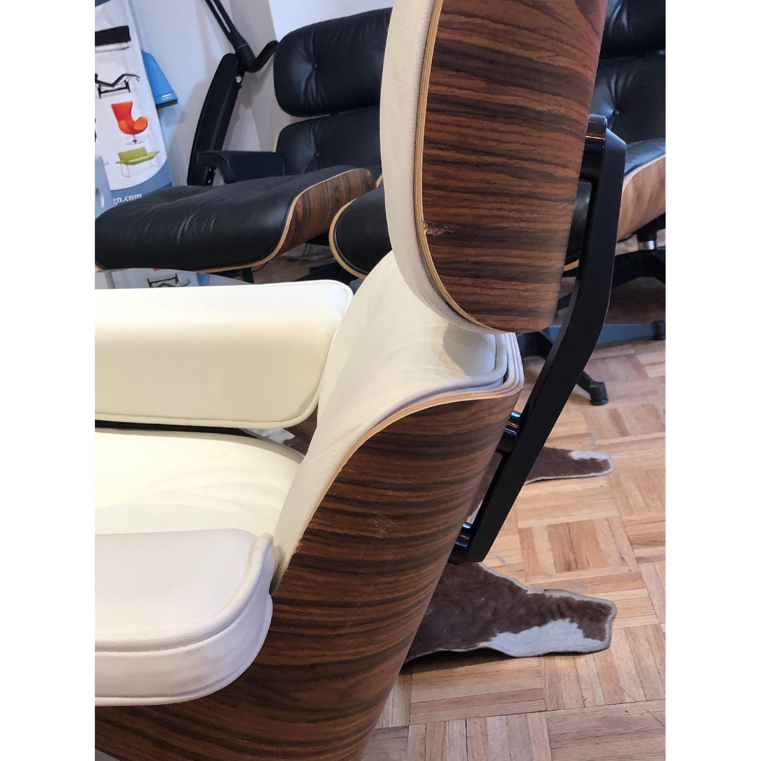 Manhattan Home Eames White Lounge Chair Replica & Ottoman - image-3