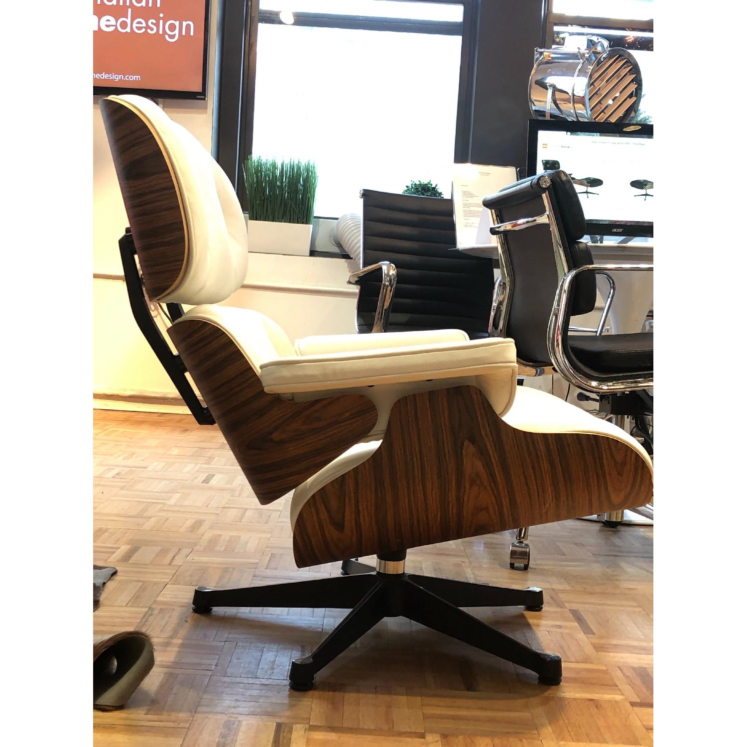 Manhattan Home Eames White Lounge Chair Replica & Ottoman - image-4