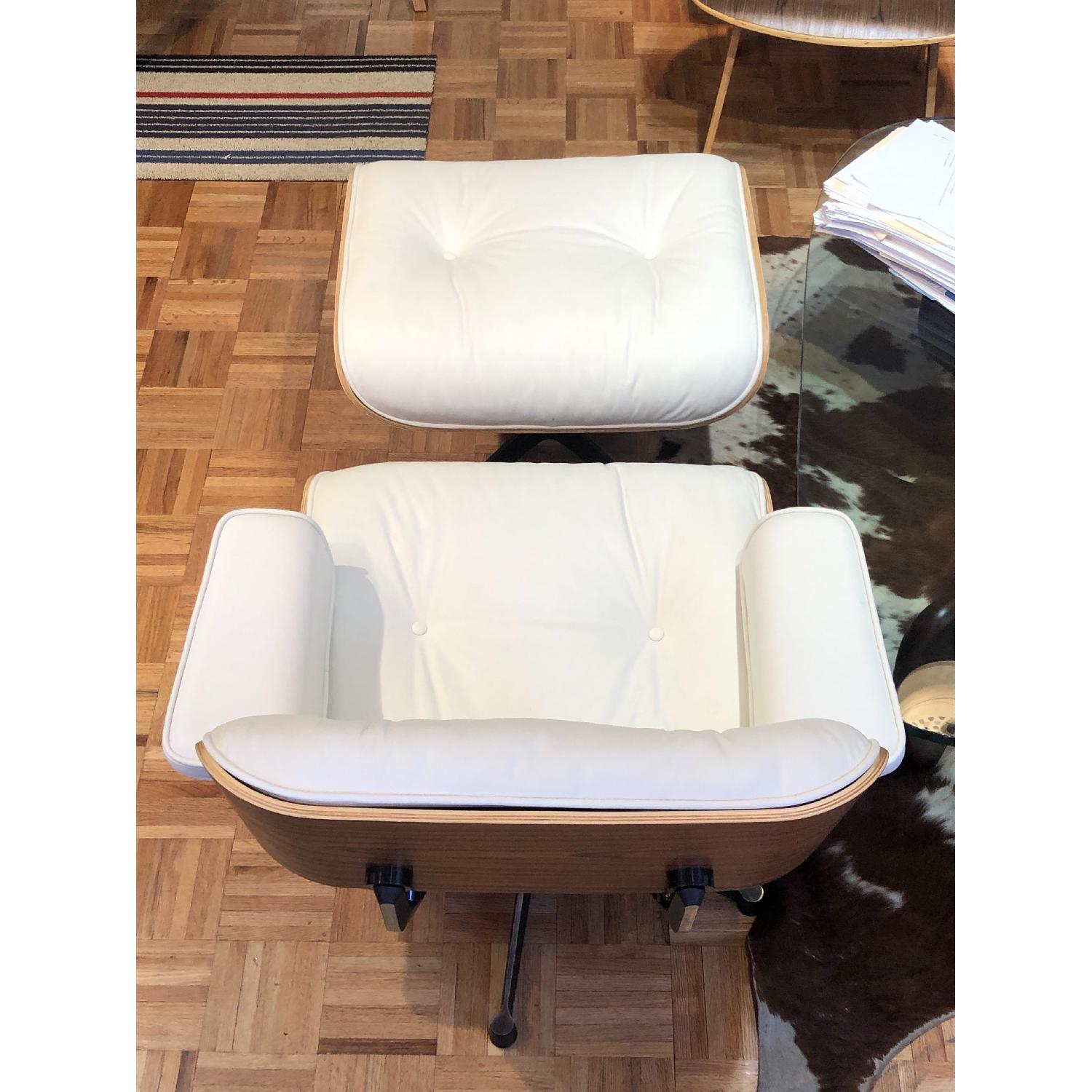 Manhattan Home Eames White Lounge Chair Replica & Ottoman - image-5