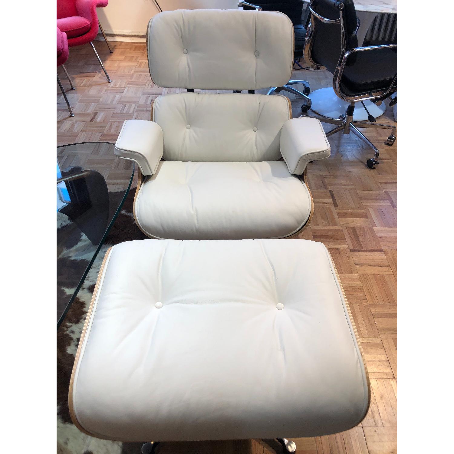 Manhattan Home Eames White Lounge Chair Replica & Ottoman - image-6
