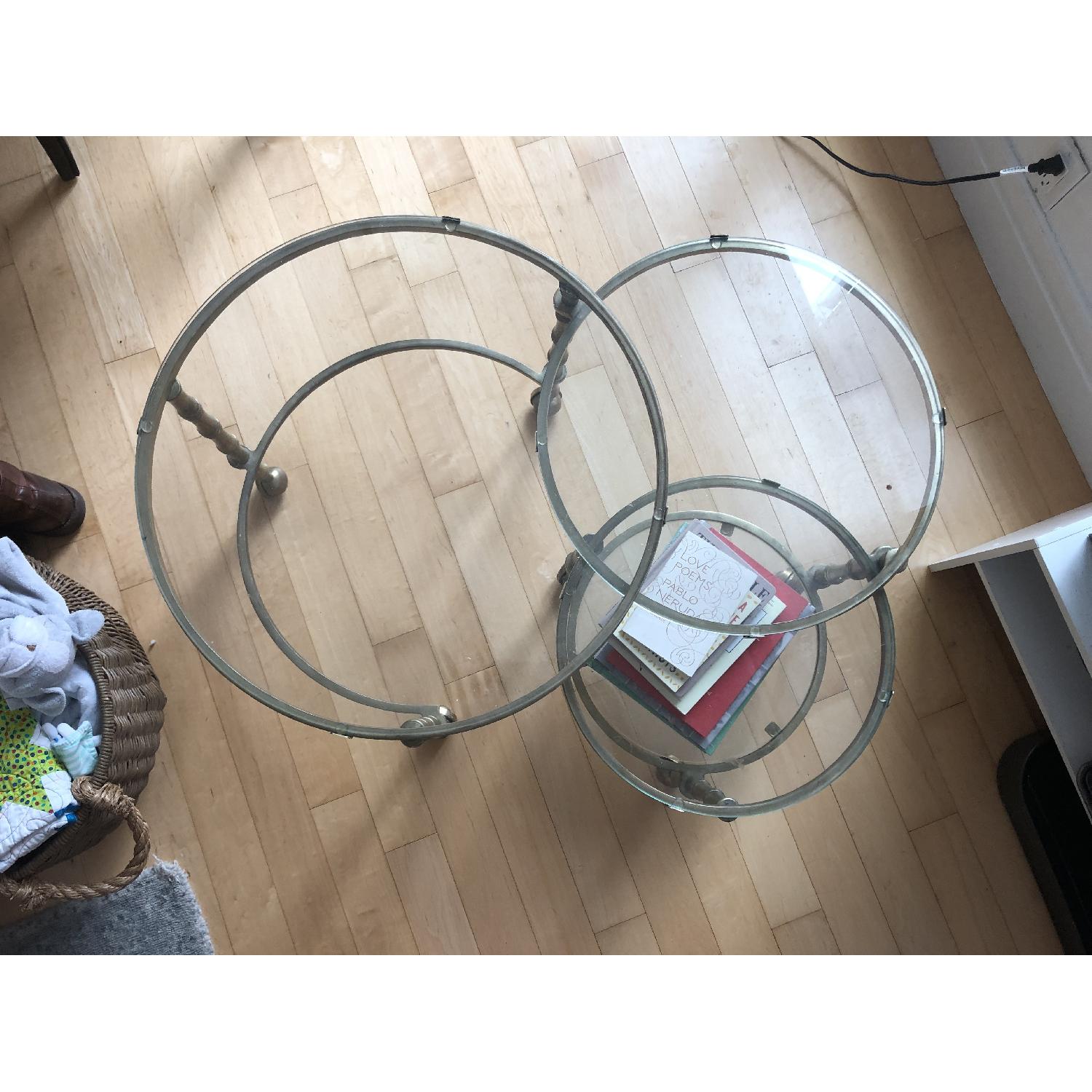 Pottery Barn Nesting Glass Coffee Table - image-2