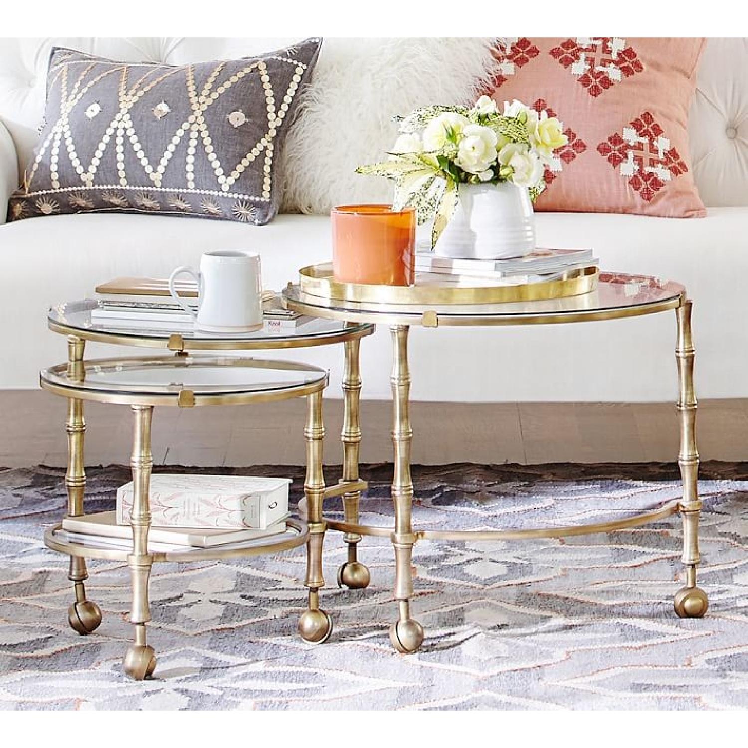 Pottery Barn Nesting Glass Coffee Table - image-4