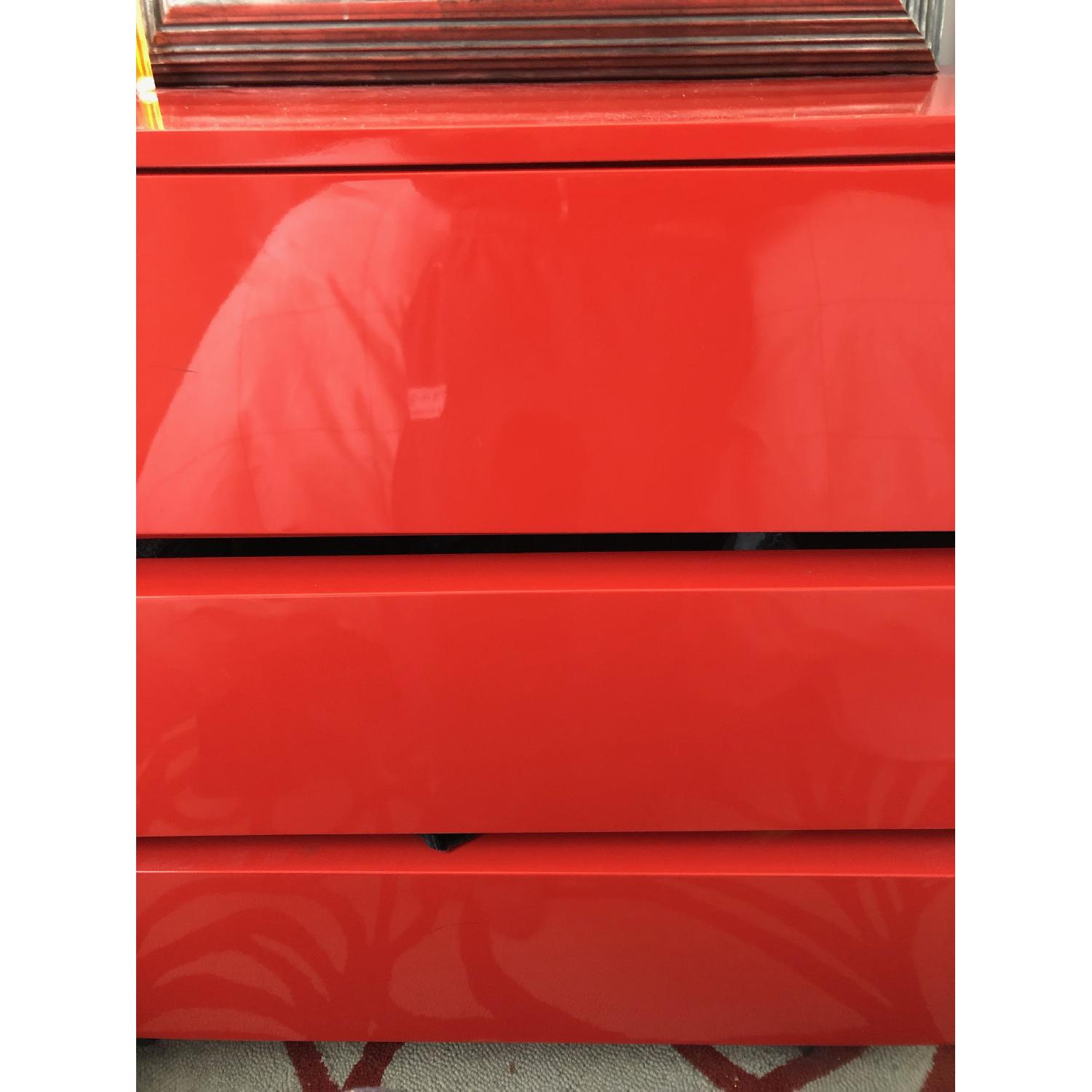 CB2 Lobster Red Modern 3 Drawer Chest - image-4