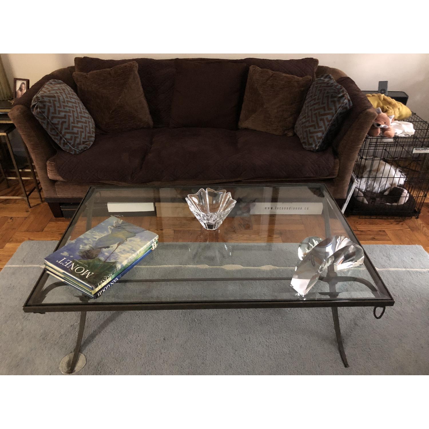 Baker Furniture Glass & Metal Coffee Table - image-1