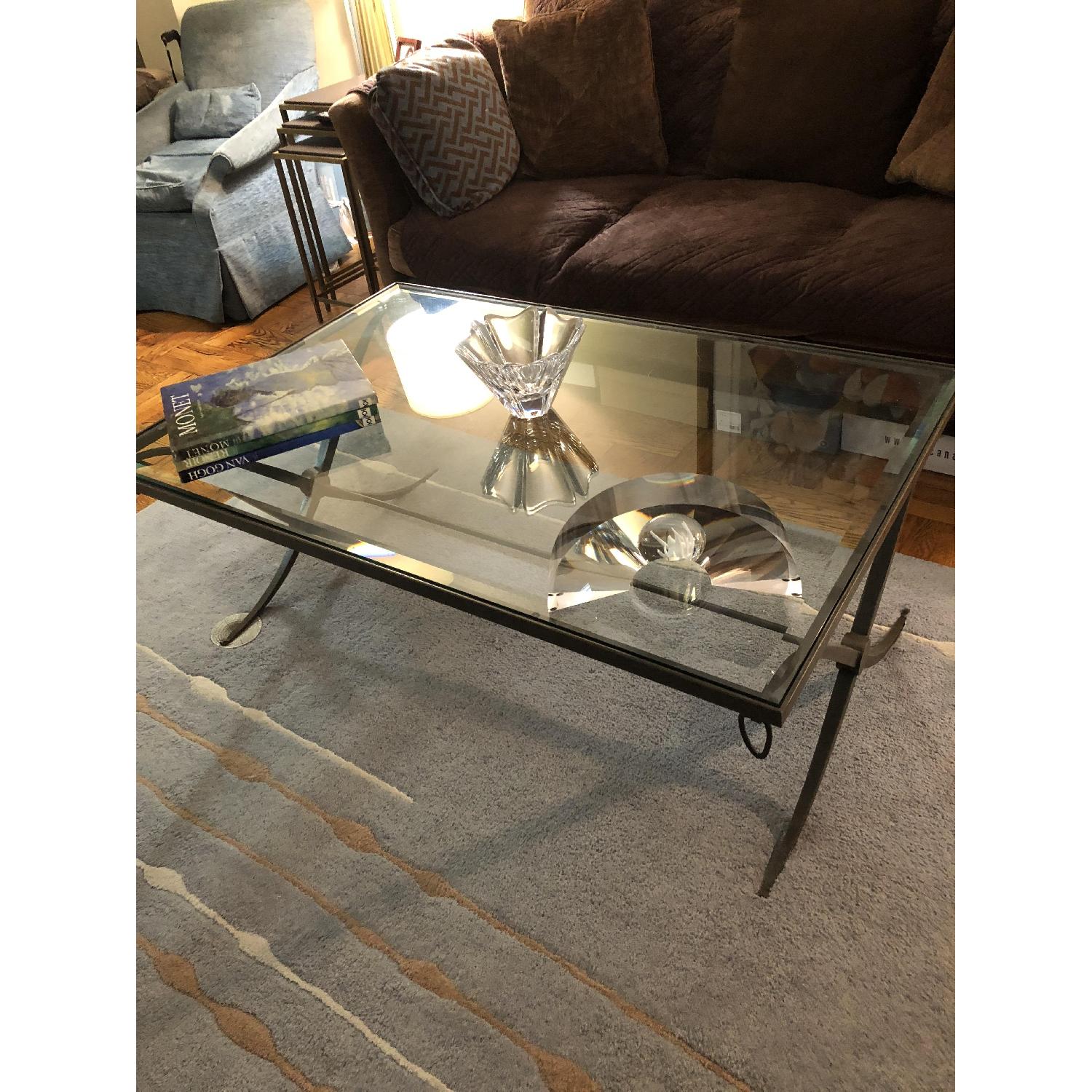 Baker Furniture Glass & Metal Coffee Table - image-3