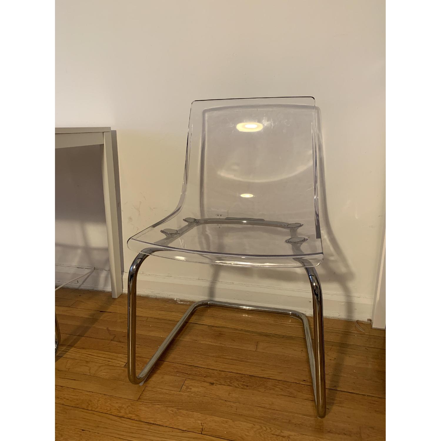 Ikea Clear Acrylic & Chrome Chairs - image-2