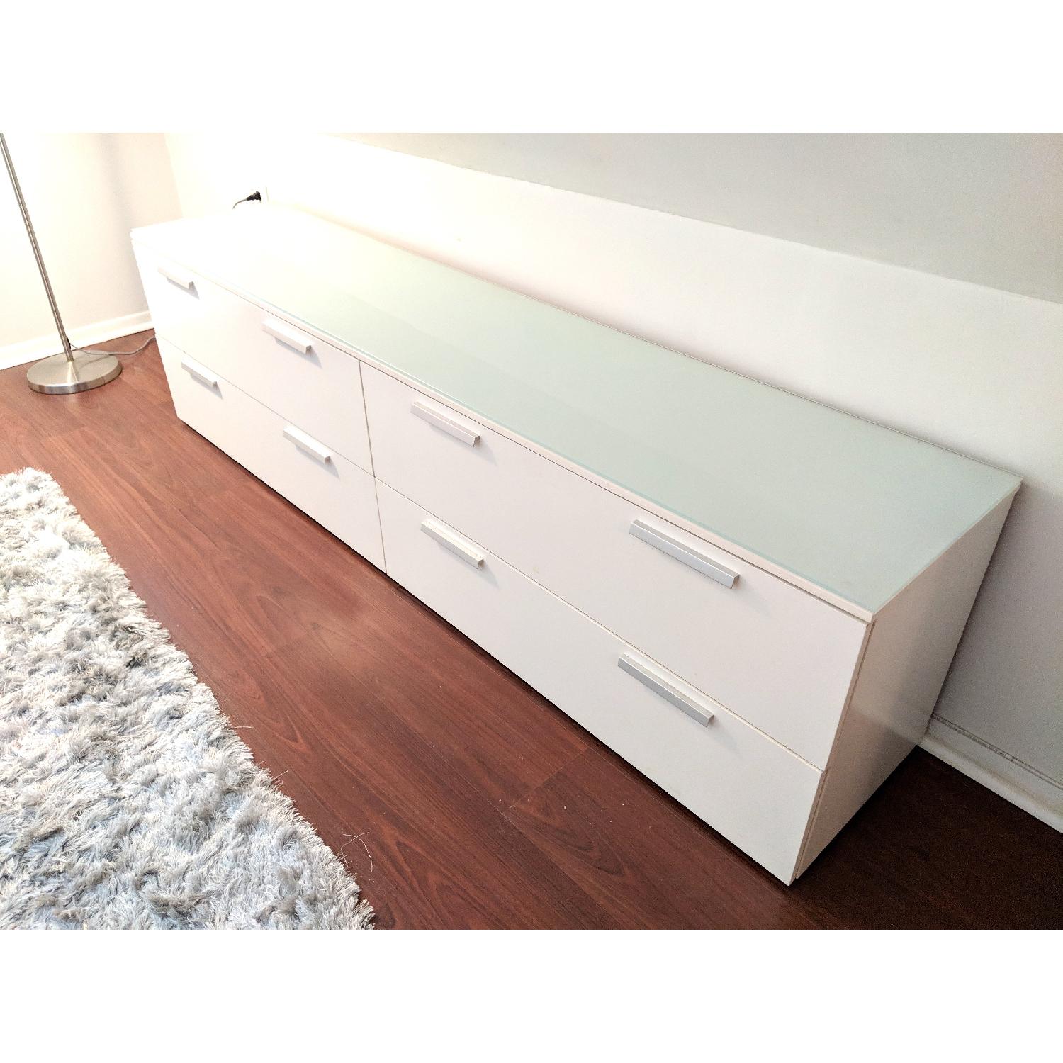 BoConcept White 4 Drawer Dresser w/ Glass Top - image-2