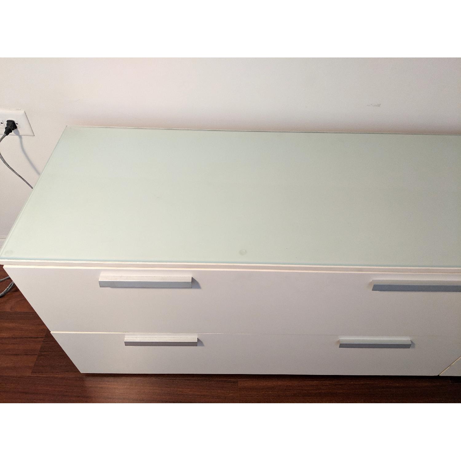 BoConcept White 4 Drawer Dresser w/ Glass Top - image-3