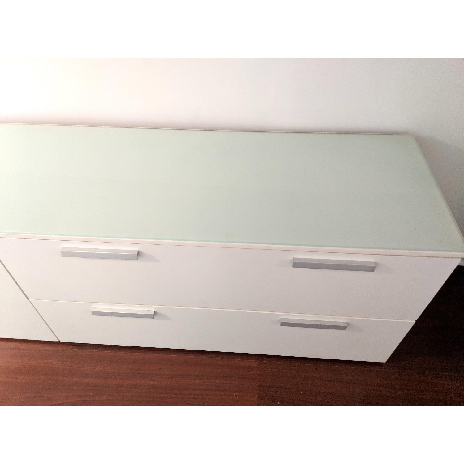 BoConcept White 4 Drawer Dresser w/ Glass Top - image-4