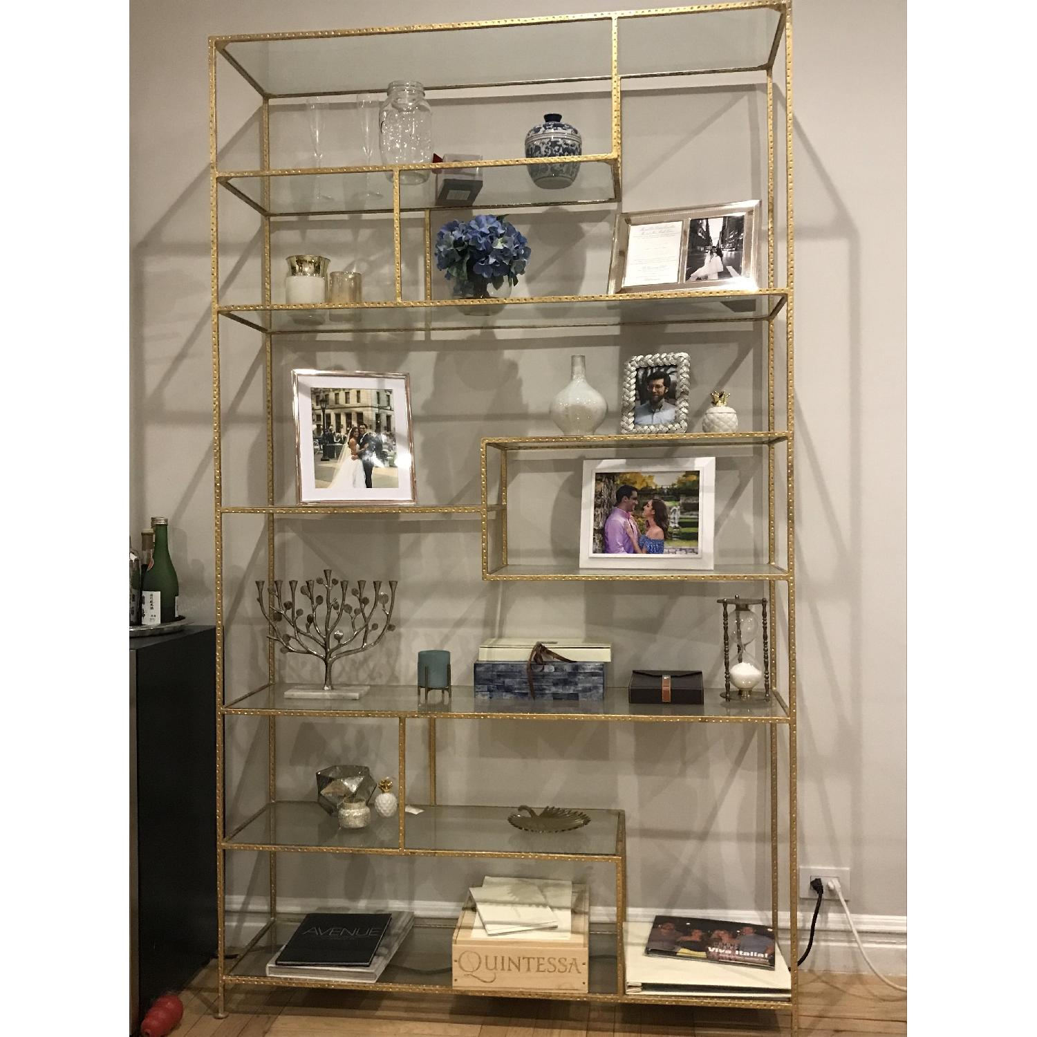 Wisteria Gold Leaf Open Shelf/Etagere - image-1