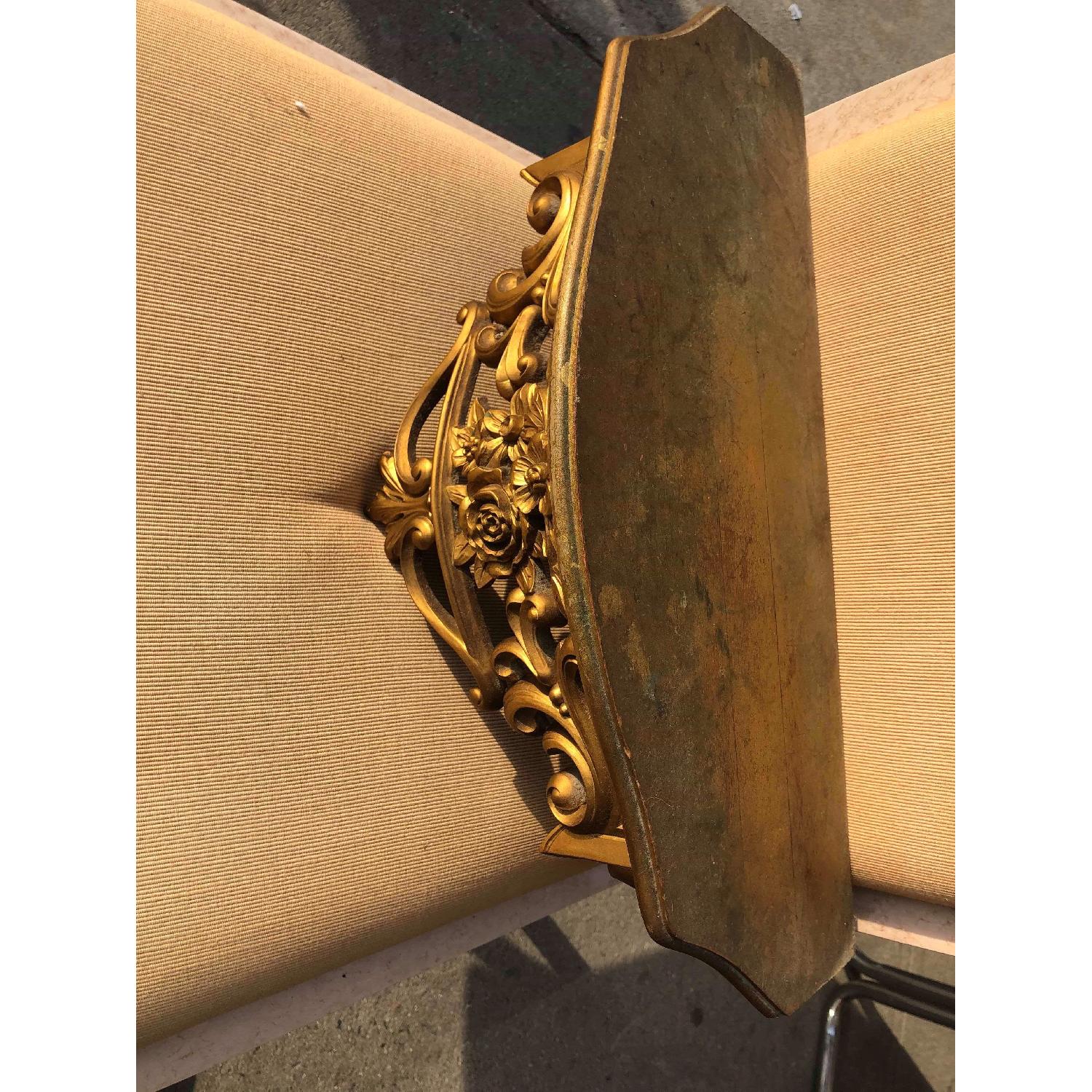 Antique 1940s Gold Painted Wooden Mirror w/ Stand AptDeco