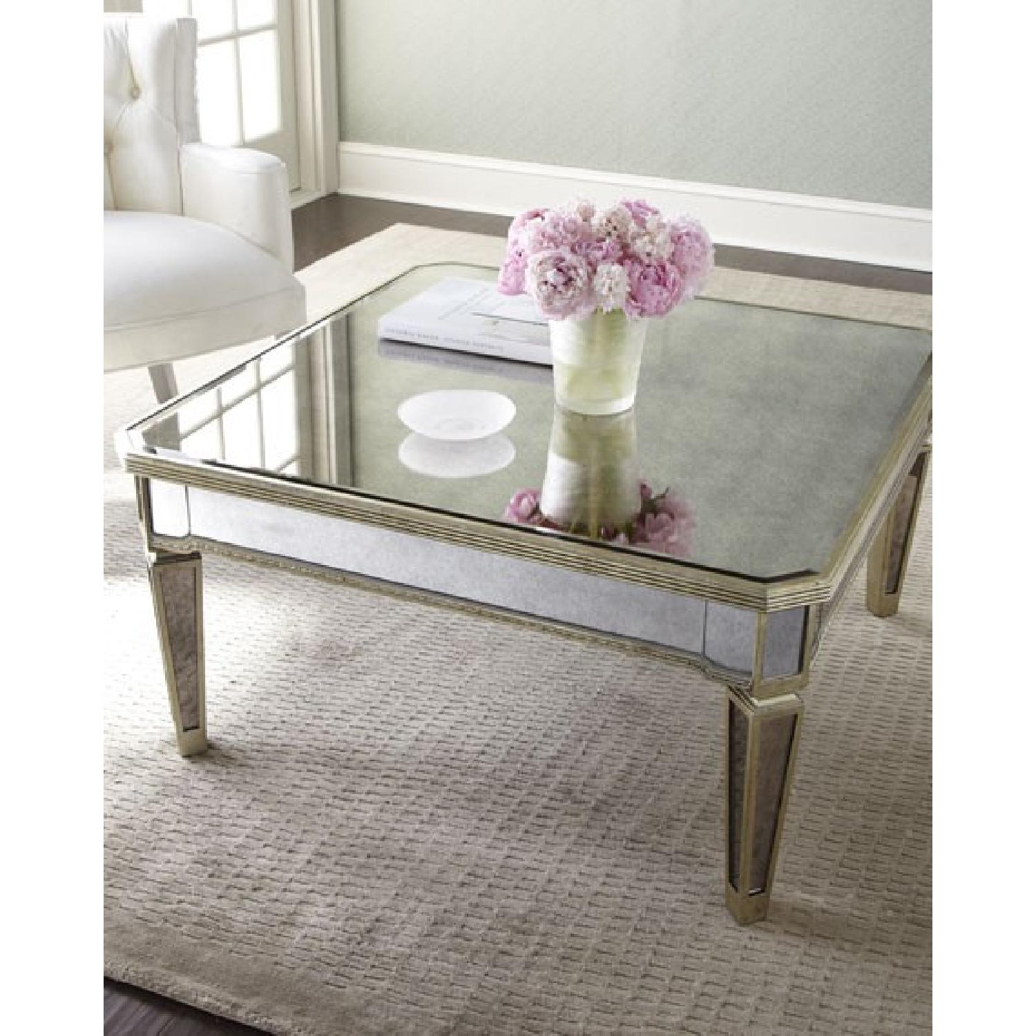 Horchow Mirrored Glass Coffee Table - image-2