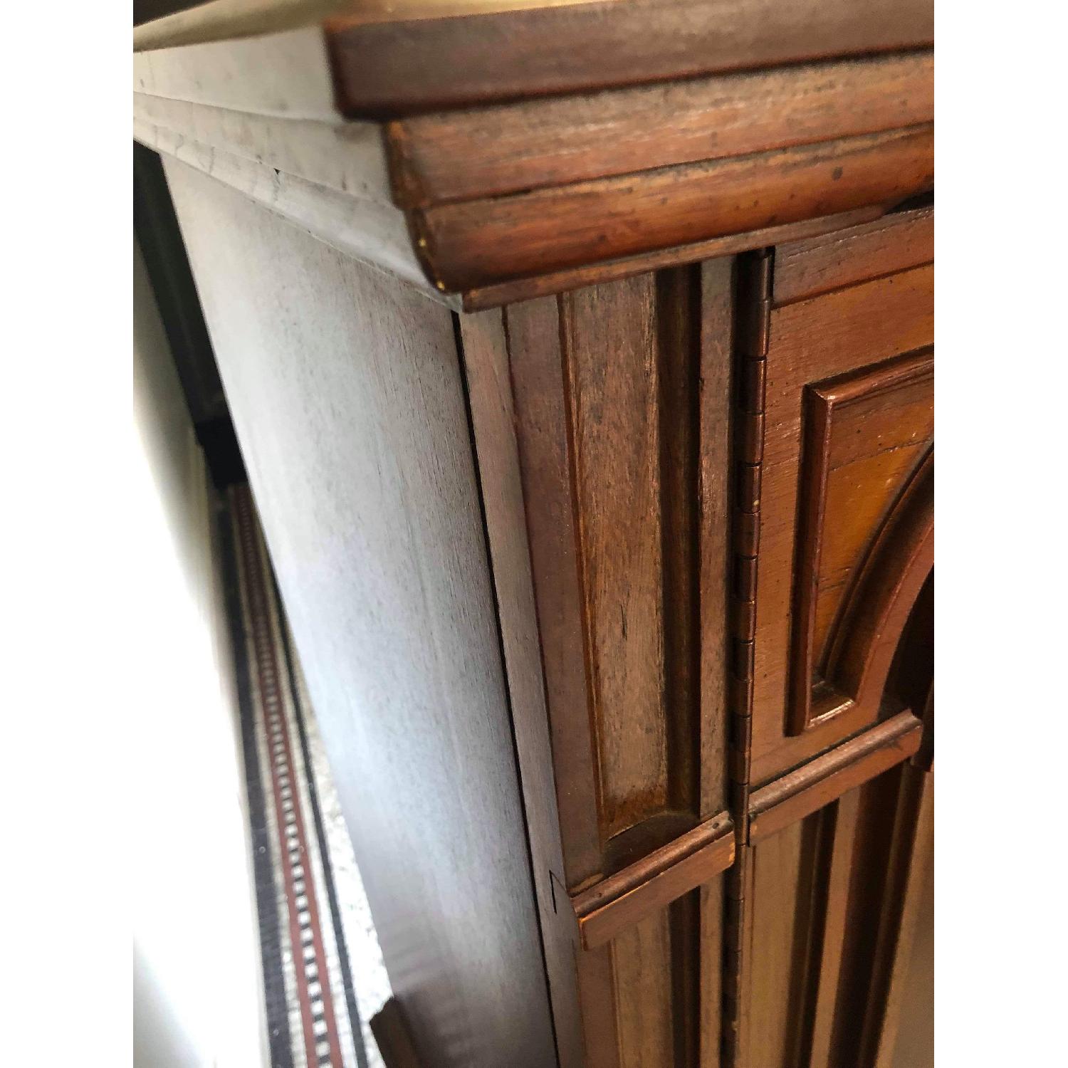 Vintage 1970s Solid Wood Armoire w/ Original Brass Handles - image-3