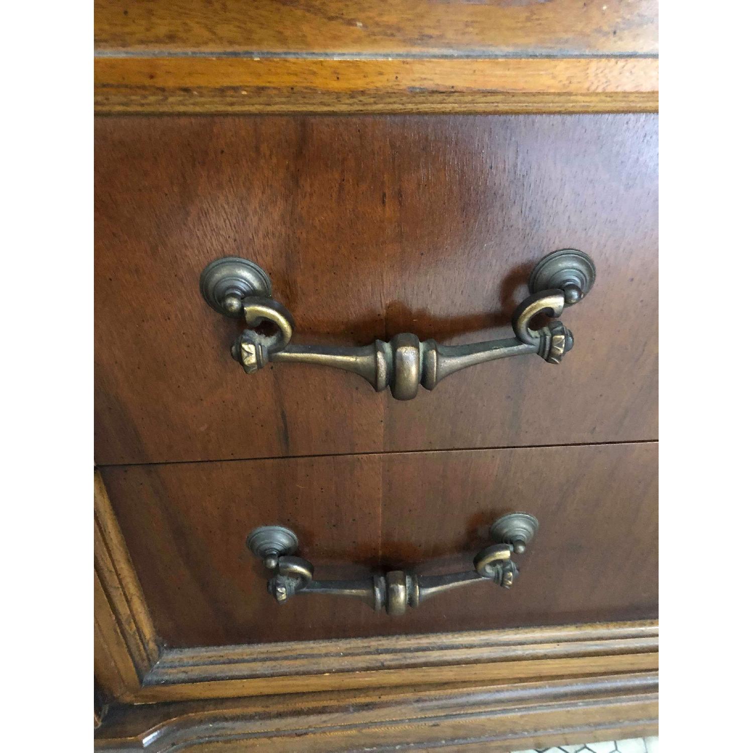 Vintage 1970s Solid Wood Armoire w/ Original Brass Handles - image-5