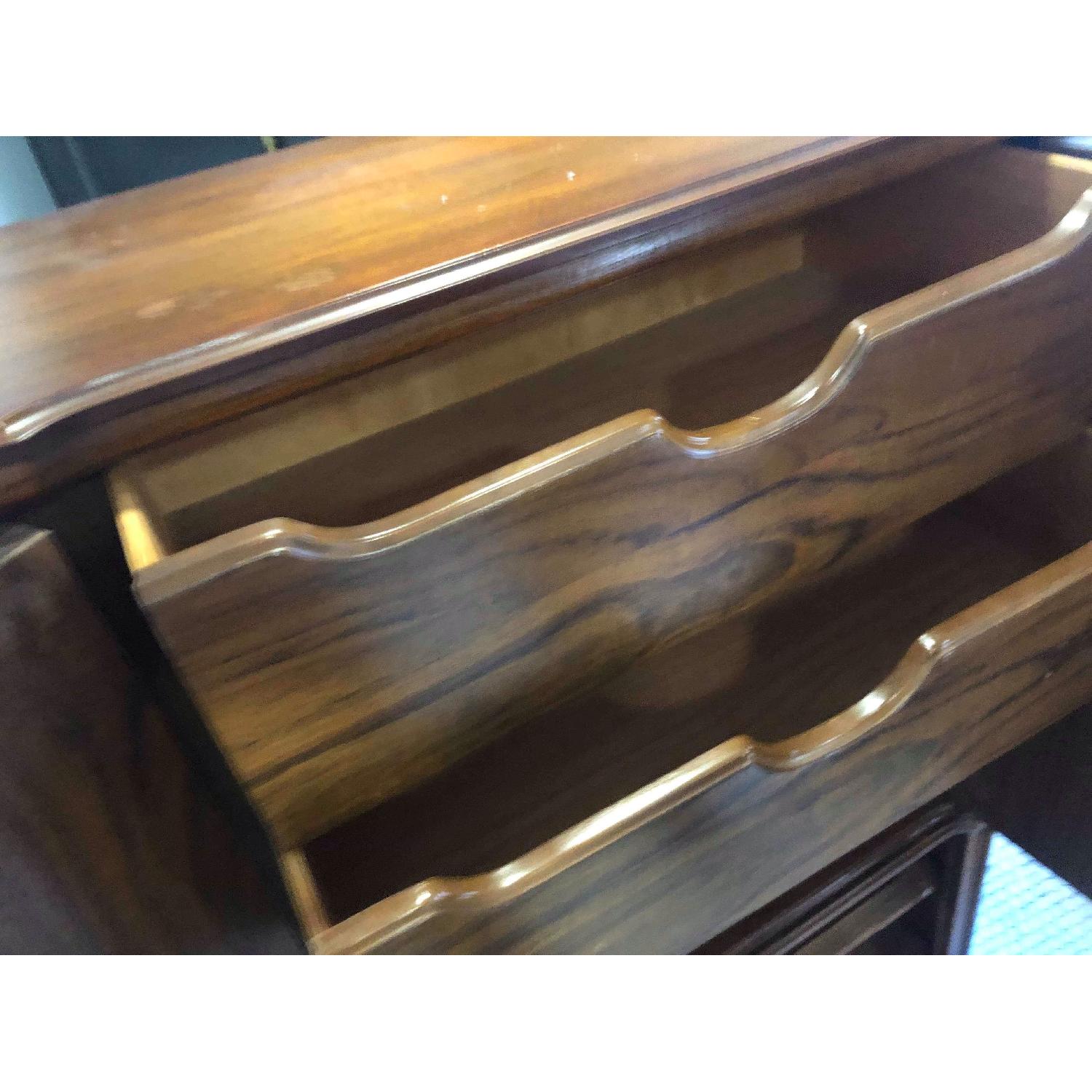 Vintage 1970s Solid Wood Armoire w/ Original Brass Handles - image-13