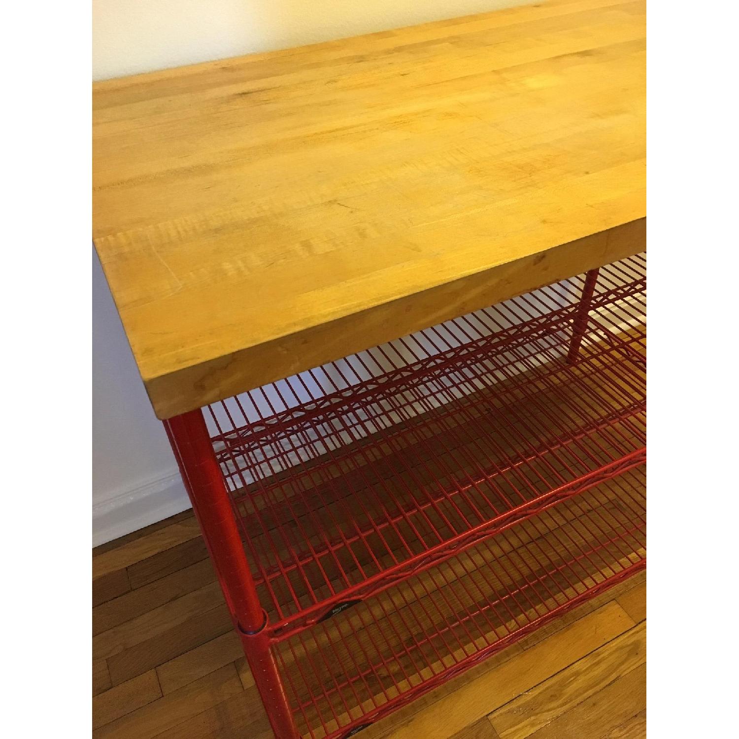 Container Store Metro Shelving Butcher Block Kitchen Island - image-3