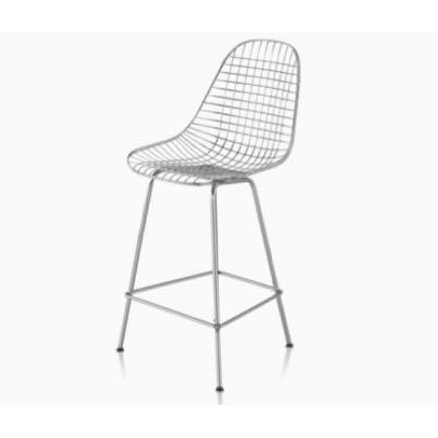 Saarinen & Eames Silver Eames Wire Bar Stools AptDeco