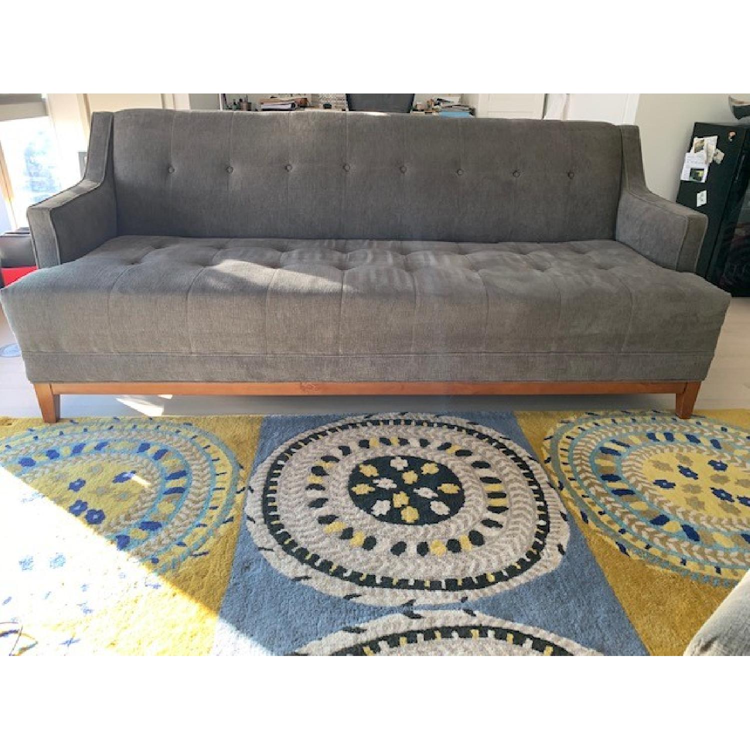 Living Spaces Mid Century Modern Sofa & Ottoman - image-2