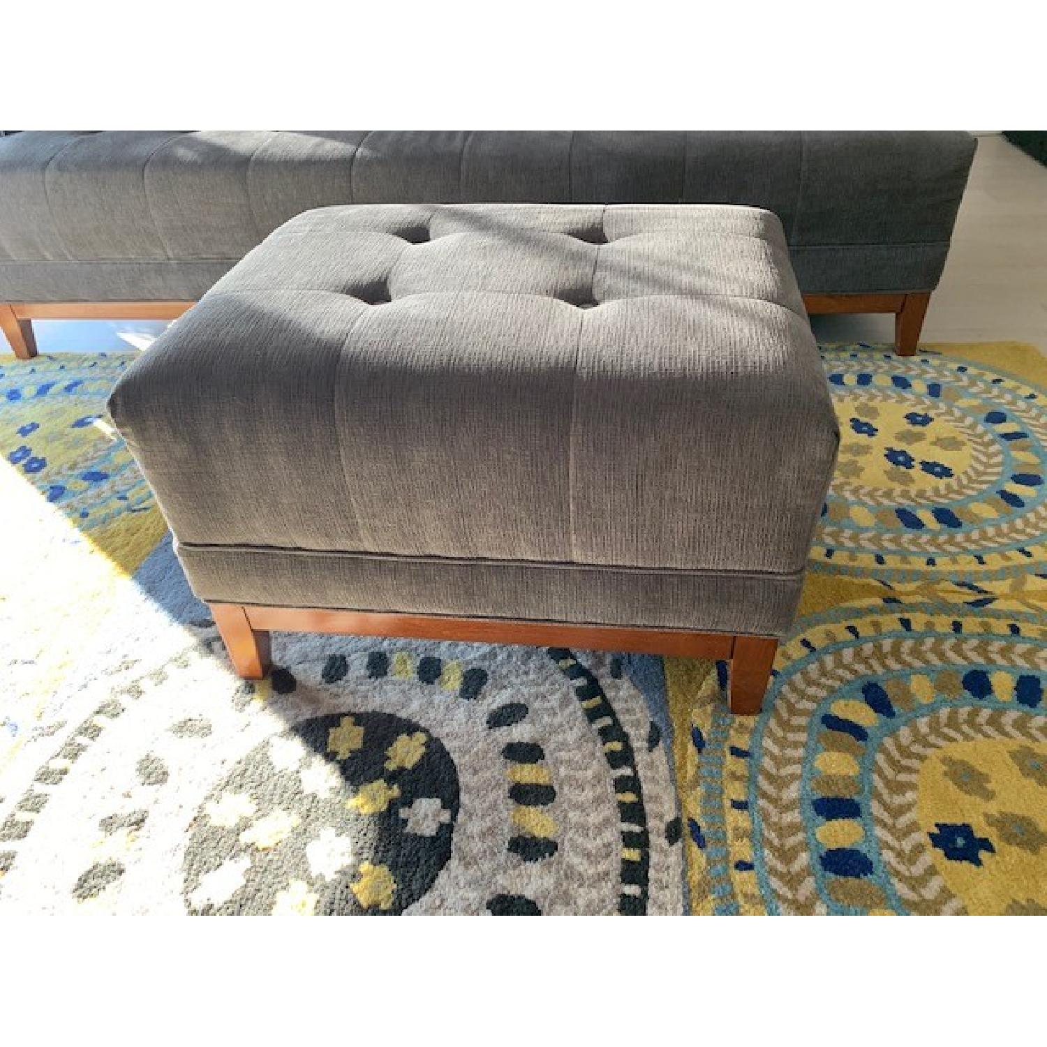 Living Spaces Mid Century Modern Sofa & Ottoman - image-3